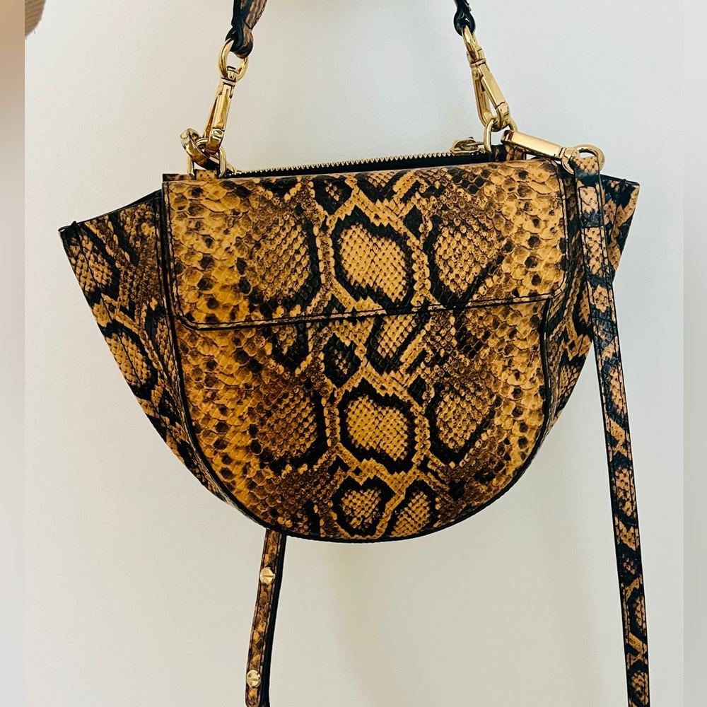 Wandler | Mini Hortensia Bag, Yellow python print calf leather